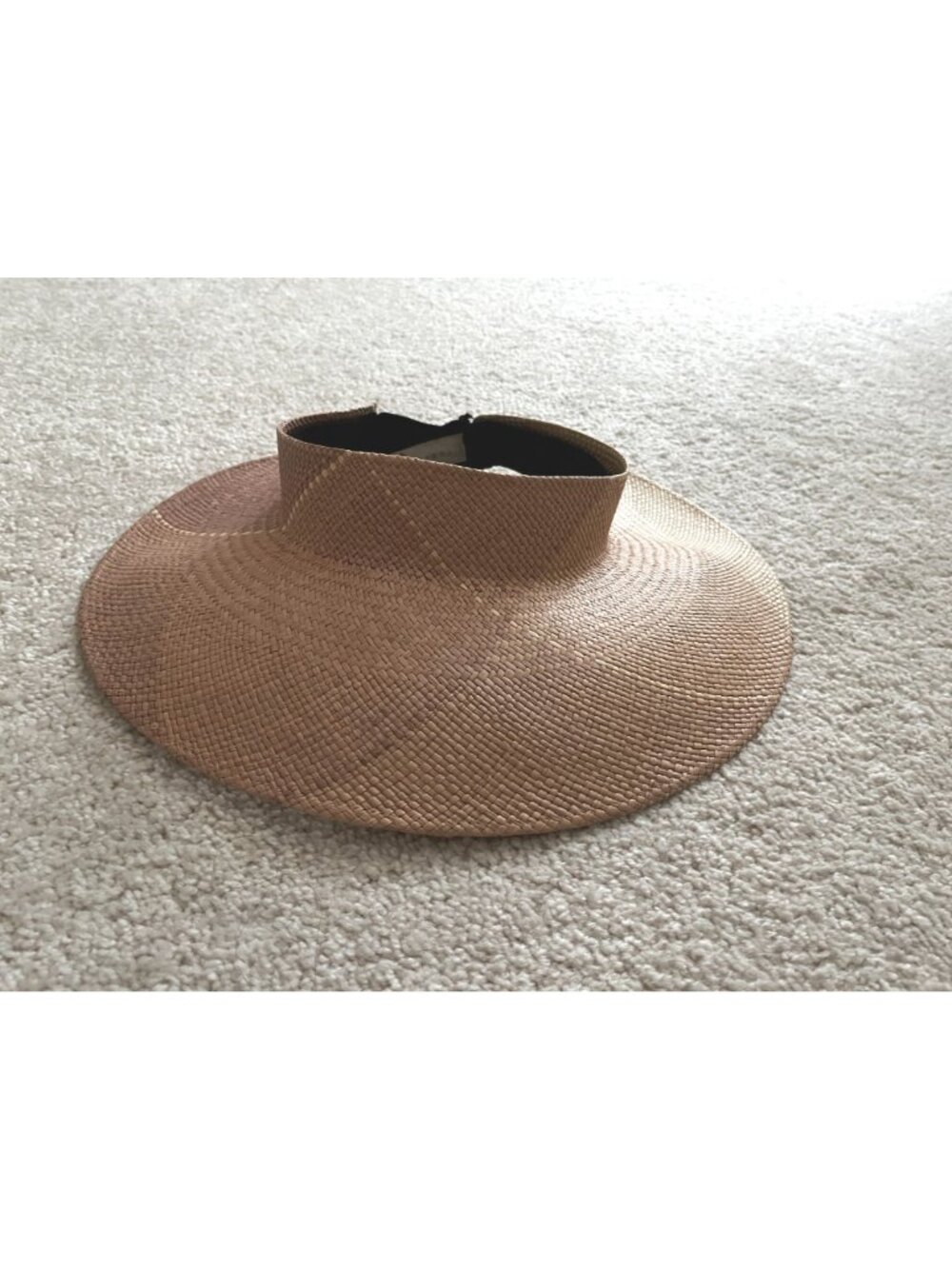 NWT Freja New York Whirlwind Visor Handmade Straw Artisan Crafted Luxury $230 - Picture 5 of 10